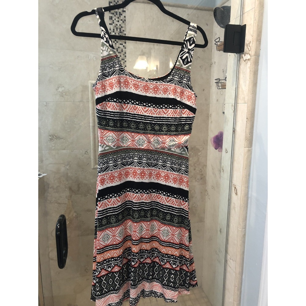 Nwt Ne Ann Taylor Loft Sleeveless Dress Small Drop Waist Fit Flare Fall Print 2